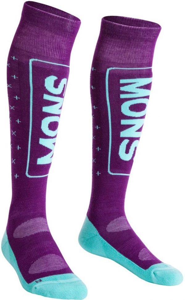 Mons Royale Snow Tech Sock Laskettelusukat Tummanpunainen